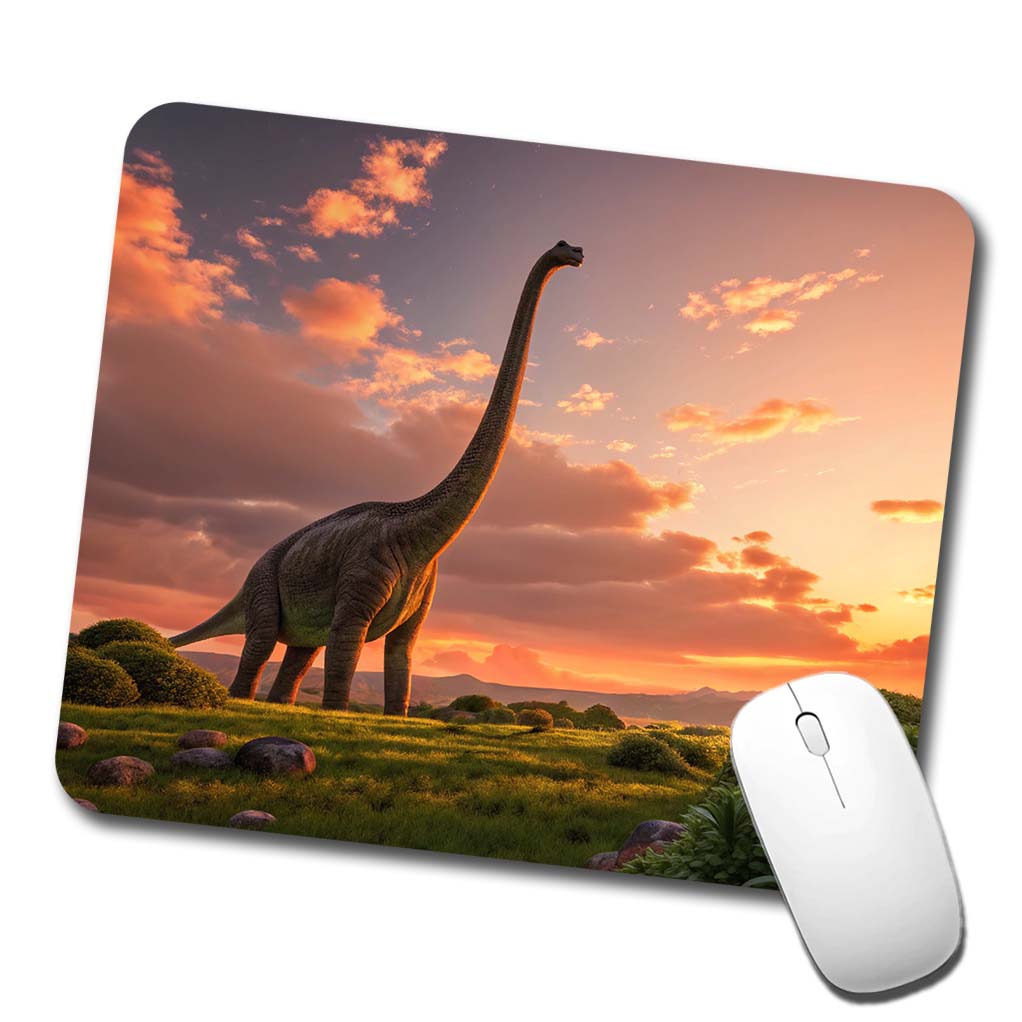 Brontosaurus Sunset Night Dinosaur Low Profile Mouse Pad Mat
