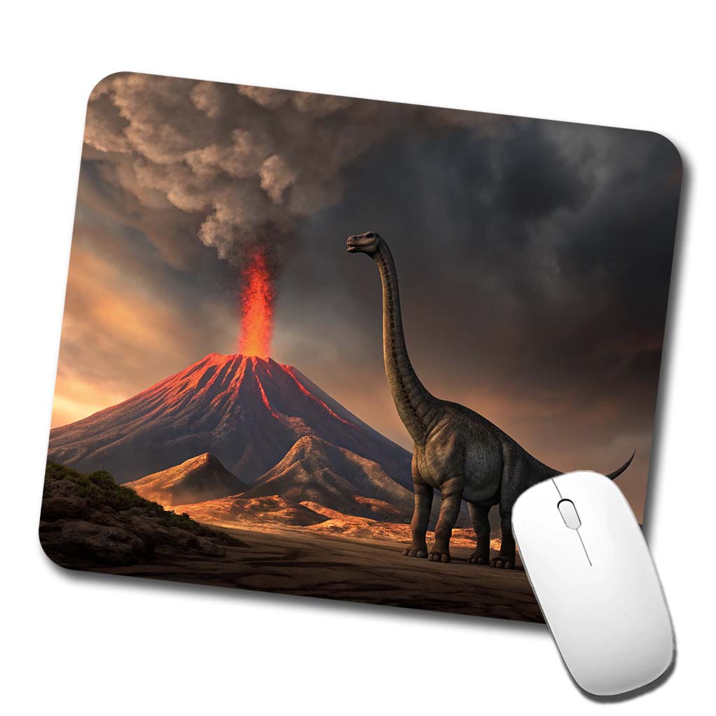 Brontosaurus Volcano Dinosaur Low Profile Mouse Pad Mat