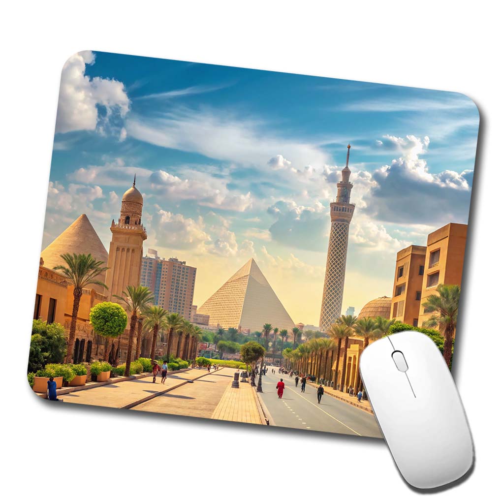 Cairo Egypt Pyramid Street Low Profile Mouse Pad Mat