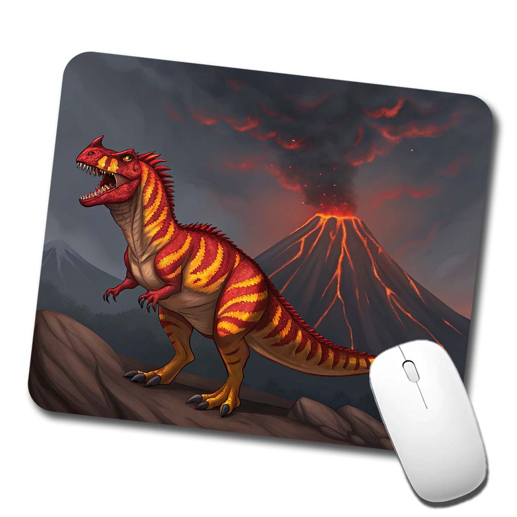 Carnotaurus Volcano Erupting Dinosaur Low Profile Mouse Pad Mat