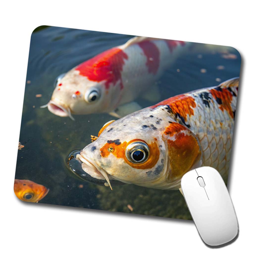 Koi Fish Eyes Close Up Pond Low Profile Mouse Pad Mat