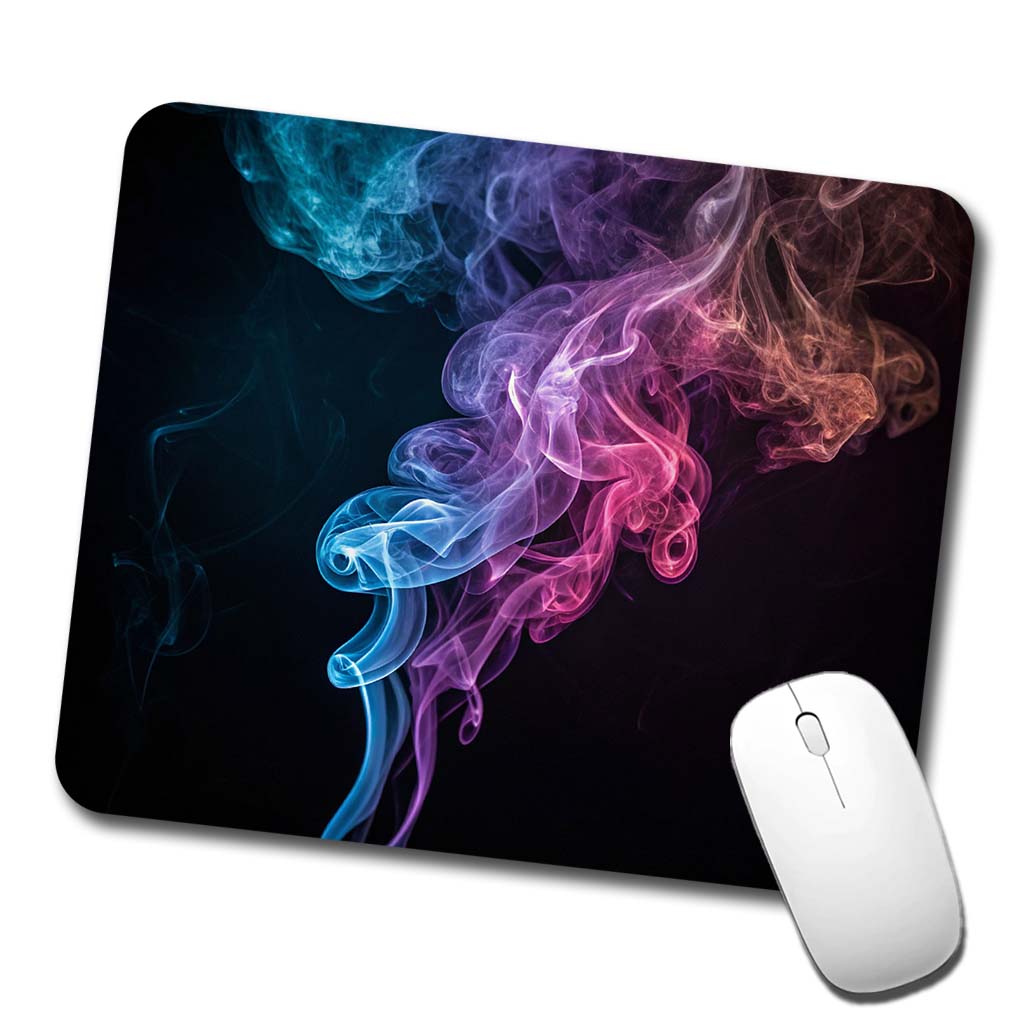 Colorful Plumes Of Smoke Curling Low Profile Mouse Pad Mat