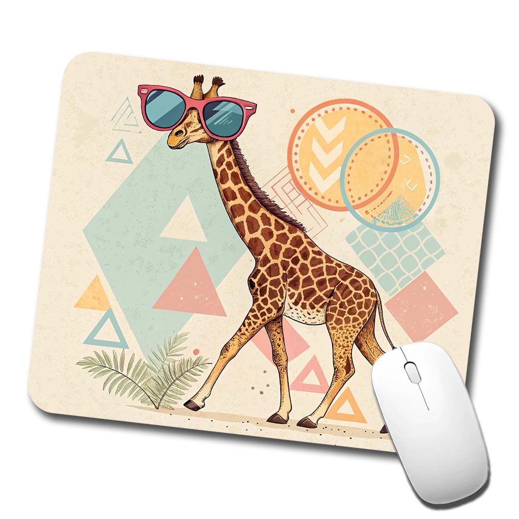 Cool Giraffe Wearing Sunglasses Funny Low Profile Mouse Pad Mat