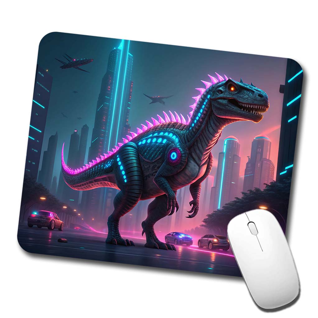 Cyberpunk Dinosaur Low Profile Mouse Pad Mat