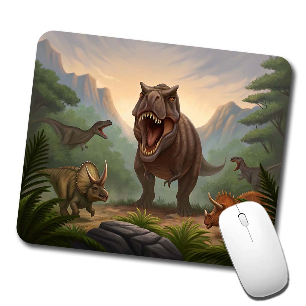 Dinosaurs Battle Low Profile Mouse Pad Mat