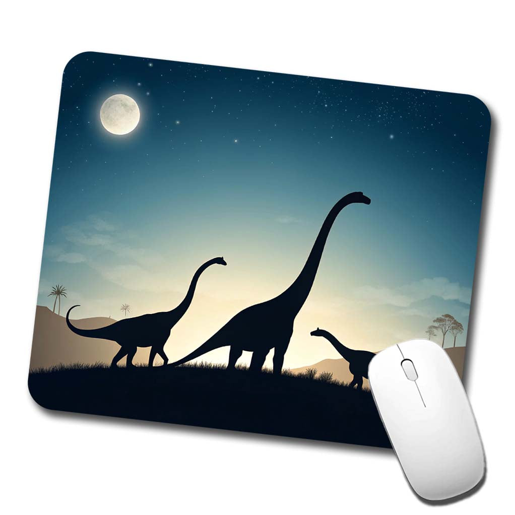 Diplodocus Silhouettes Night Dinosaurs Low Profile Mouse Pad Mat