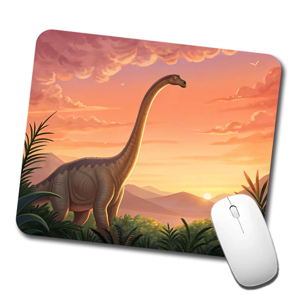 Diplodocus Sunset Sunrise Dinosaur Low Profile Mouse Pad Mat