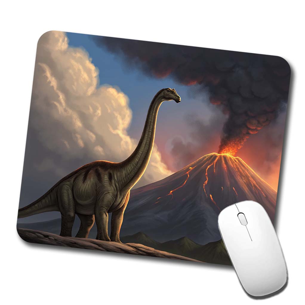 Diplodocus Volcano Erupting Dinosaur Low Profile Mouse Pad Mat