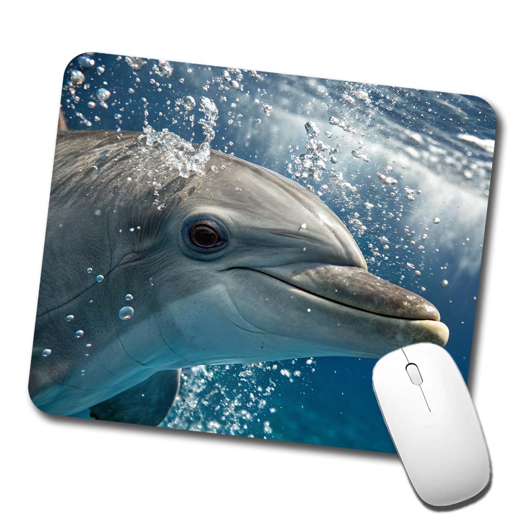 Dolphin Eyes Close Up Ocean Low Profile Mouse Pad Mat