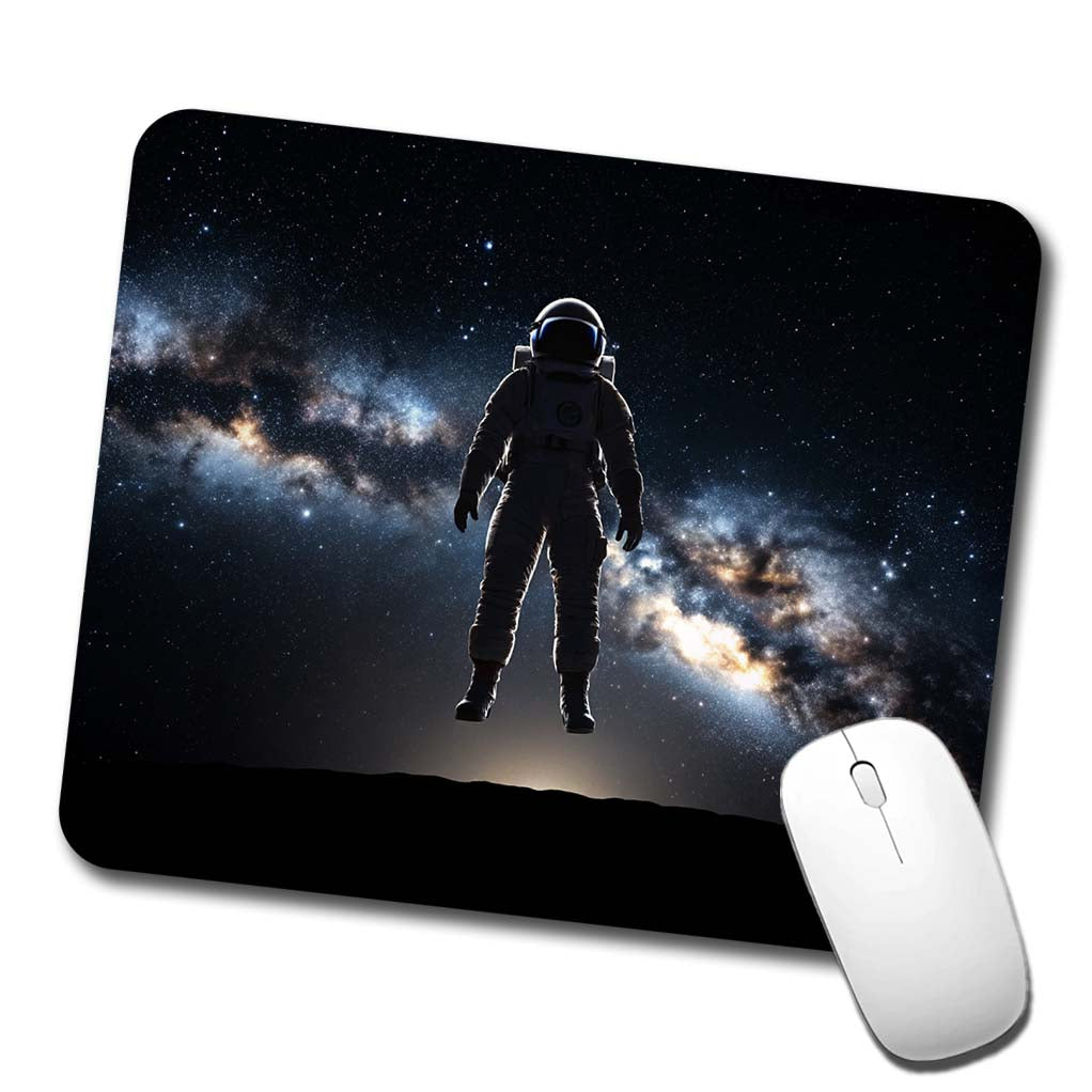 Floating Astronaut Silhouette In Space Low Profile Mouse Pad Mat