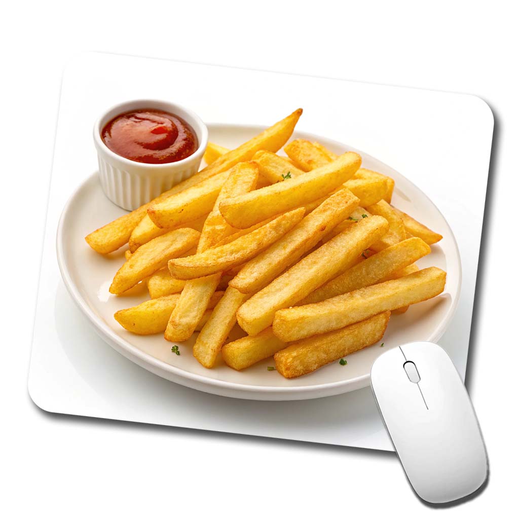 French Fries Ketchup Snack Low Profile Mouse Pad Mat