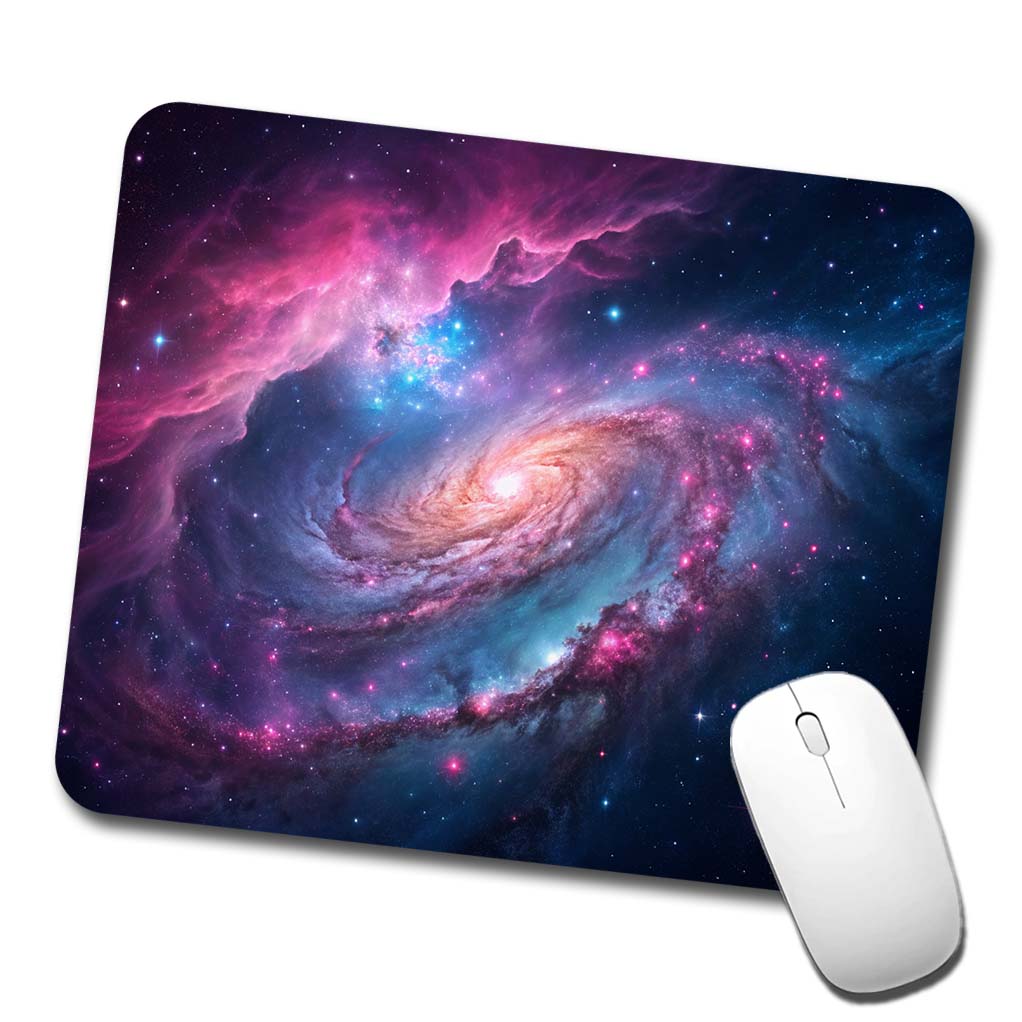 Galaxy Nebula Outer Space Colorful Low Profile Mouse Pad Mat