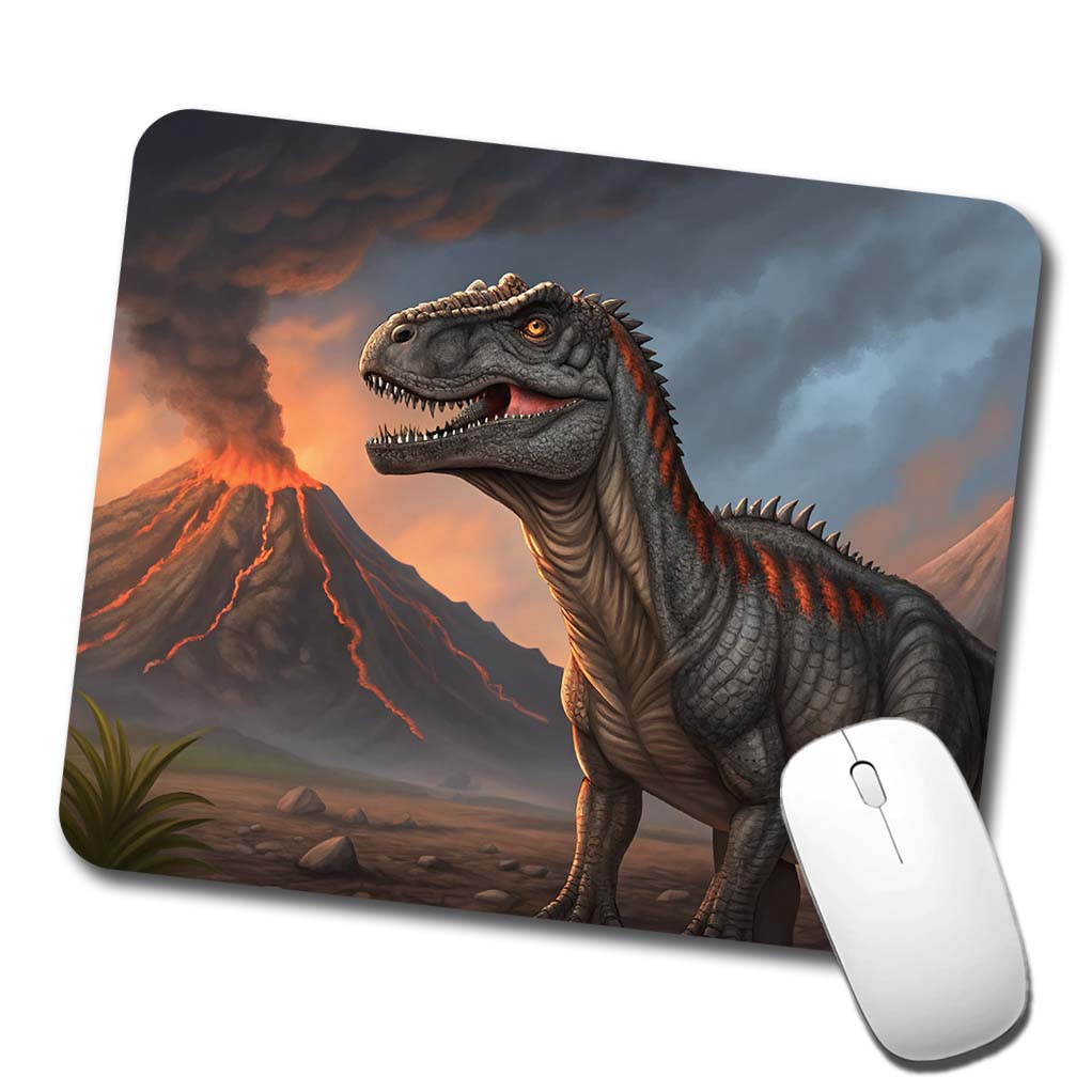 Giganotosaurus Volcano Erupting Dinosaur Low Profile Mouse Pad Mat