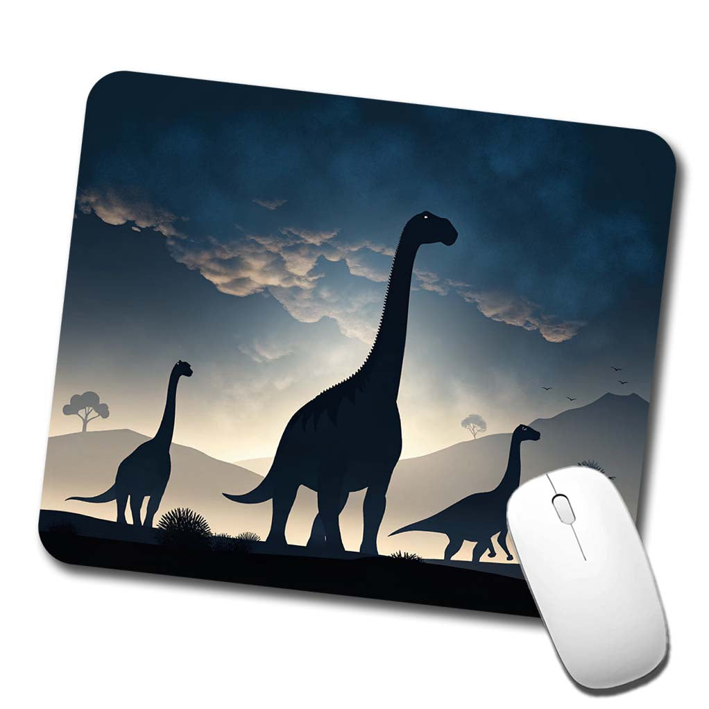 Gigantosaurus Sauropods Silhouettes Night Dinosaurs Low Profile Mouse Pad Mat