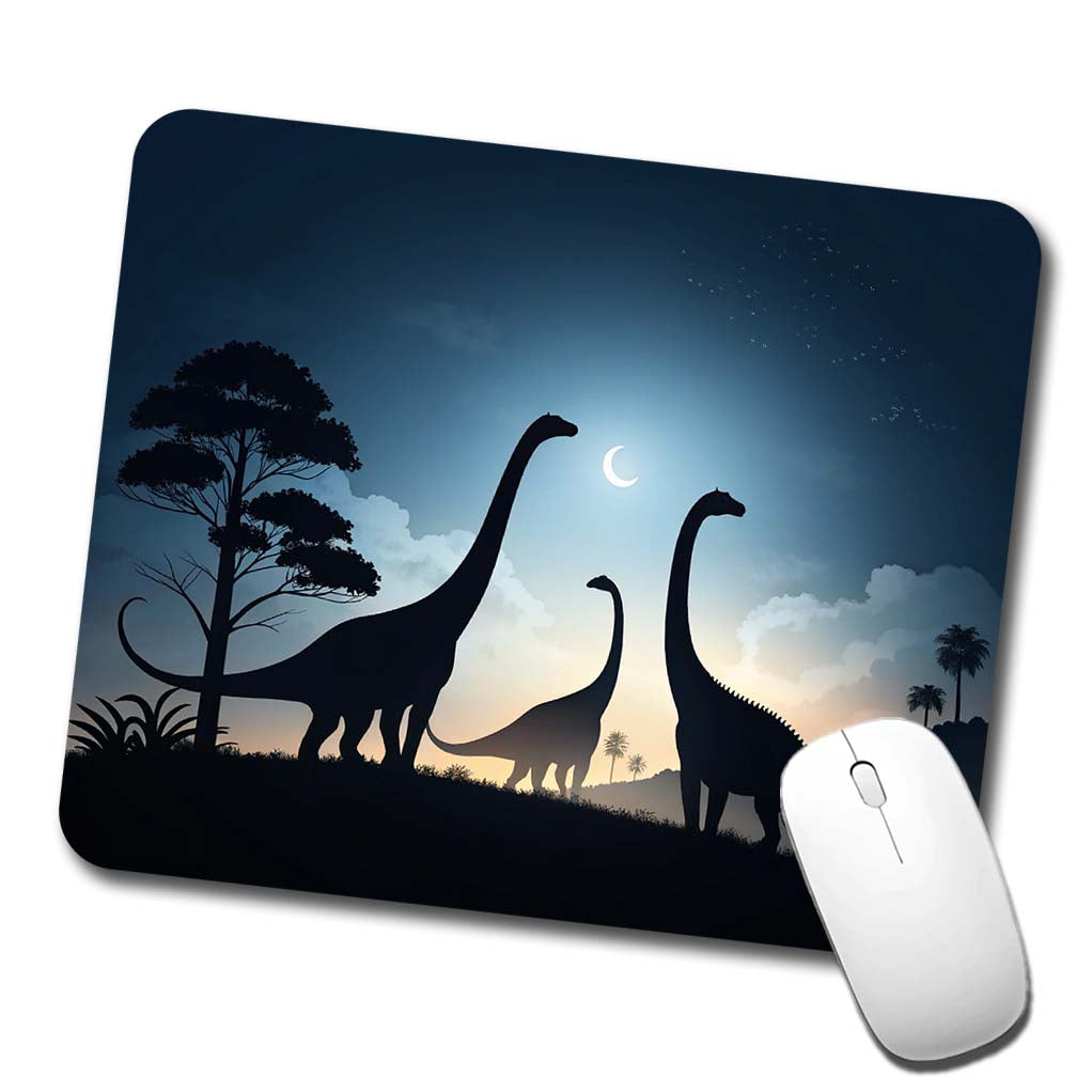Gigantosaurus Silhouettes Moon Trees Dinosaurs Low Profile Mouse Pad Mat