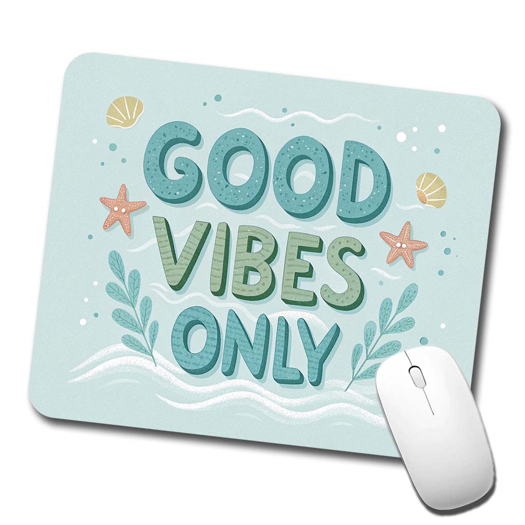 Good Vibes Only Sea Foam Ocean Beach Low Profile Mouse Pad Mat