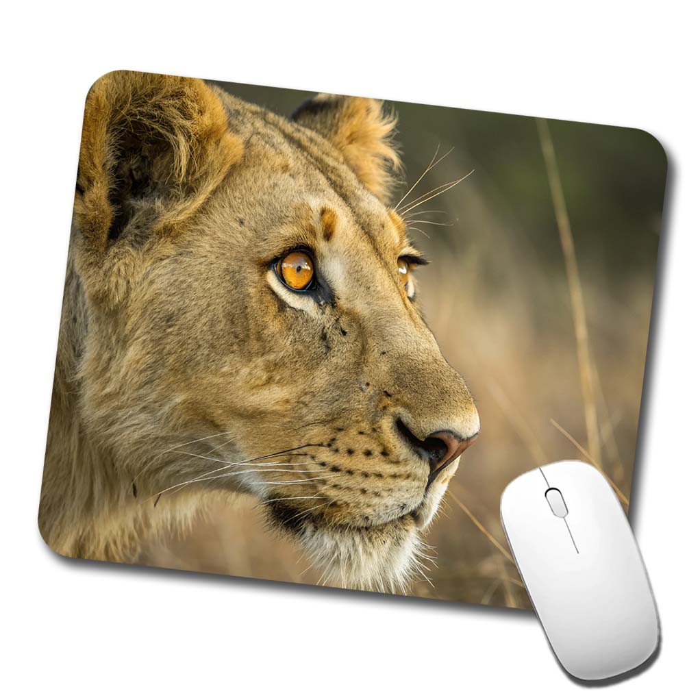 Lion Eyes Close Up Low Profile Mouse Pad Mat