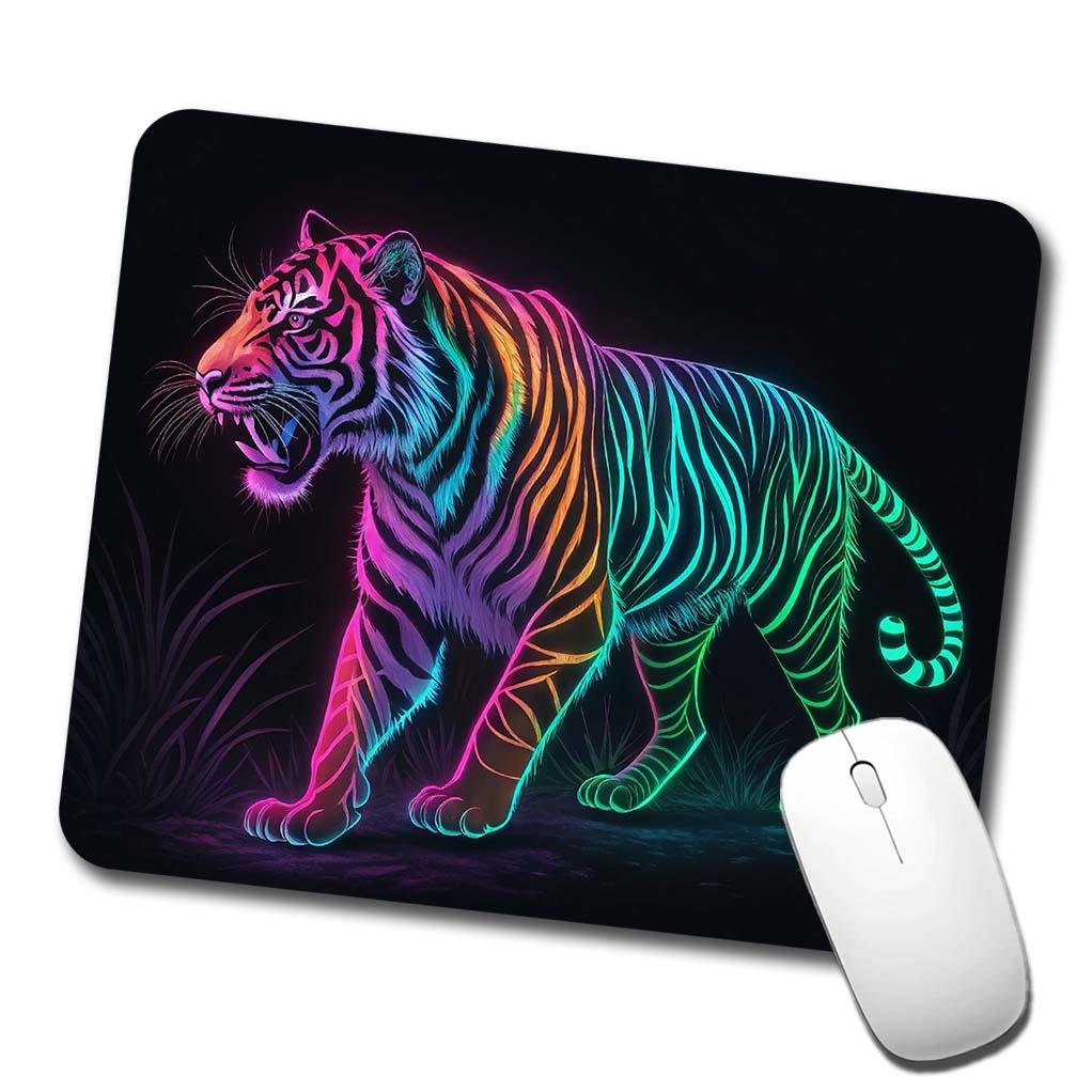 Neon Tiger Stunning Low Profile Mouse Pad Mat