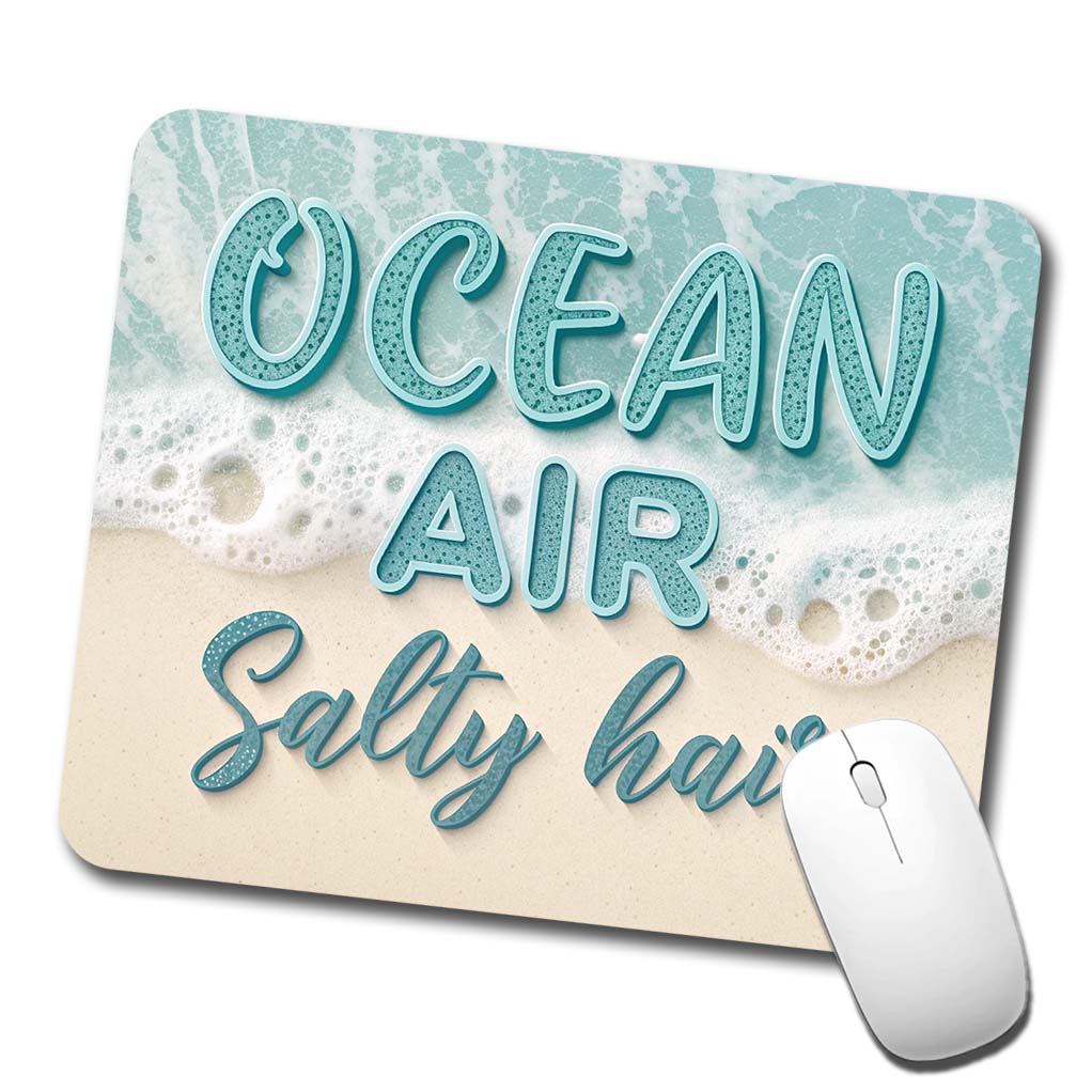 Ocean Air Salty Hair Sea Foam Beach Low Profile Mouse Pad Mat