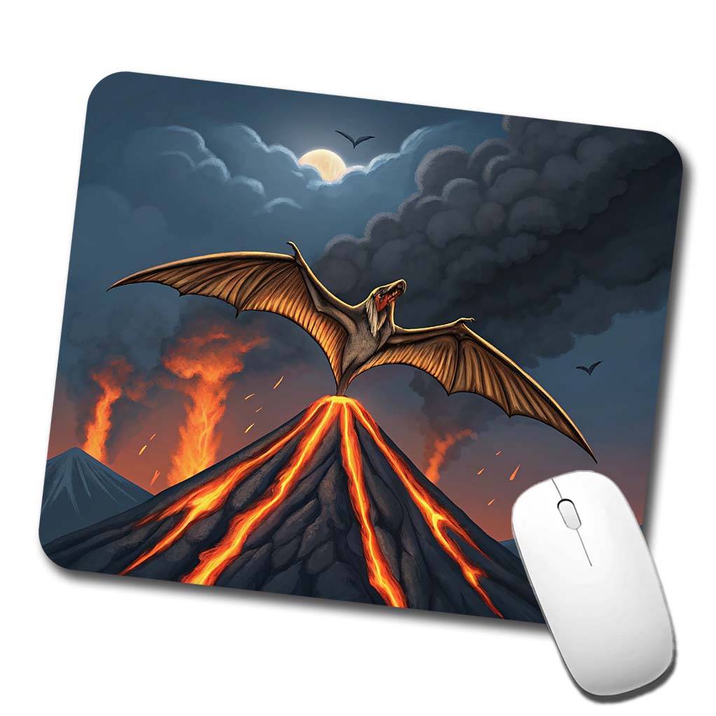 Pterodactylus Volcano Flying Dinosaur Low Profile Mouse Pad Mat