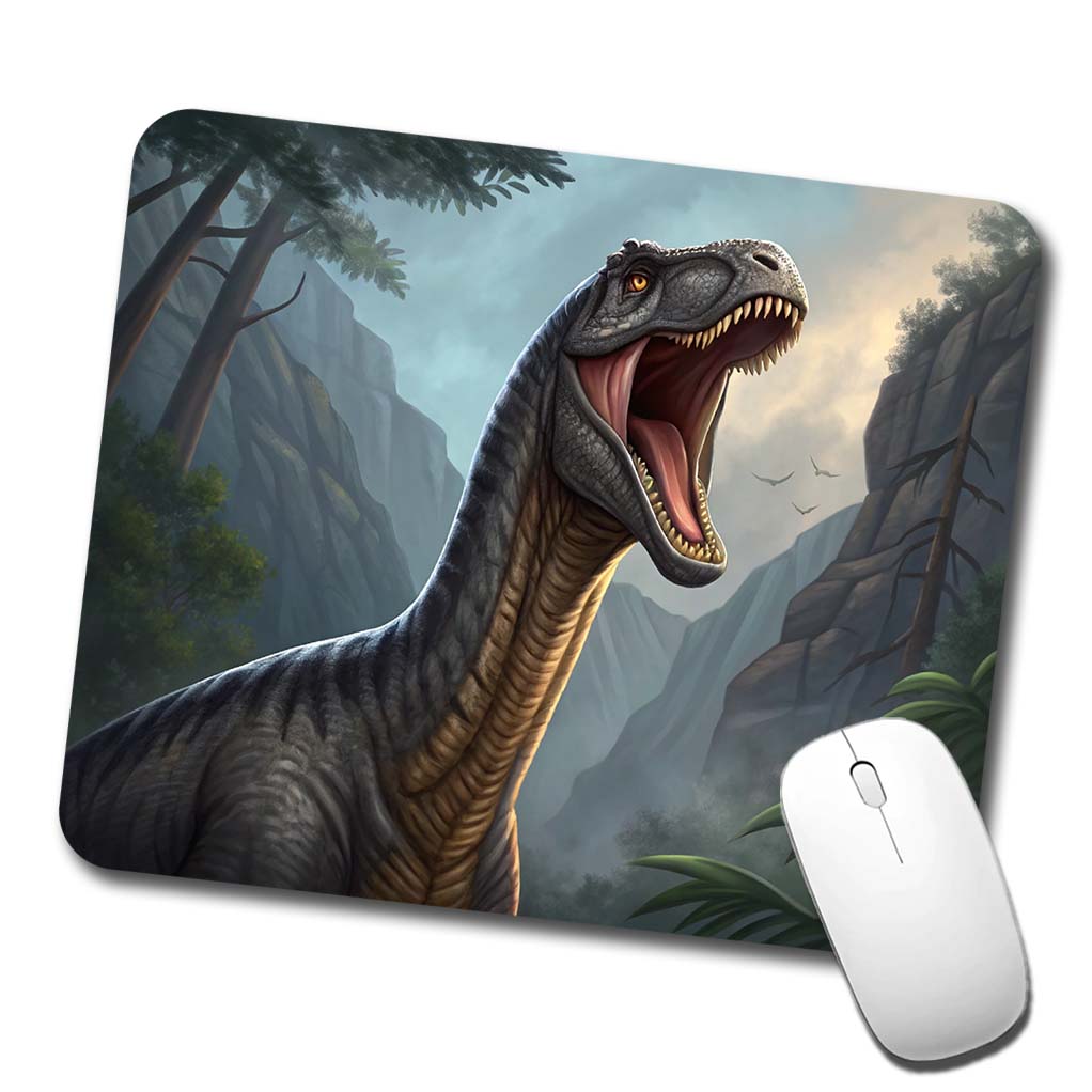 Roaring Argentinosaurus Dinosaur Mountains Low Profile Mouse Pad Mat