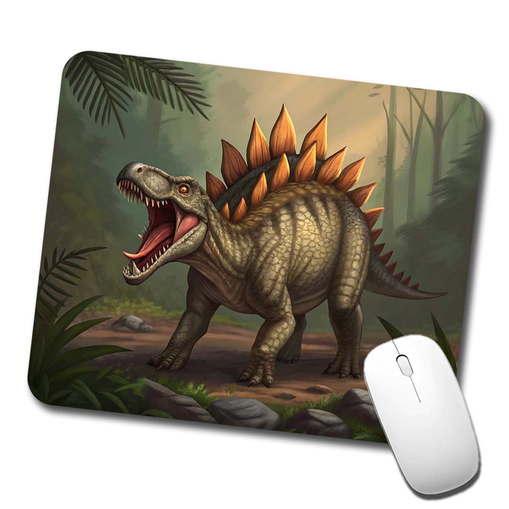 Roaring Stegosaurus Dinosaur Scary Low Profile Mouse Pad Mat