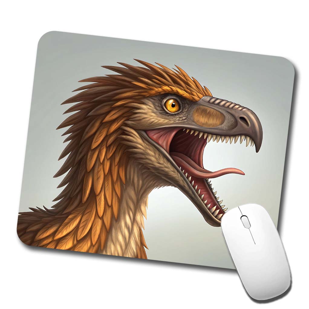Roaring Troodon Dinosaur Low Profile Mouse Pad Mat