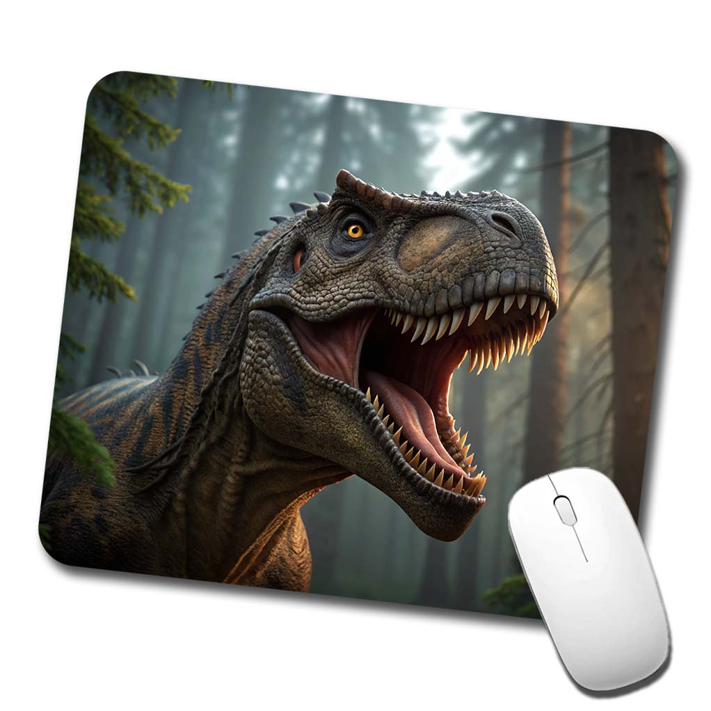 Roaring Tyrannosaurus Rex Dinosaur Scary Low Profile Mouse Pad Mat
