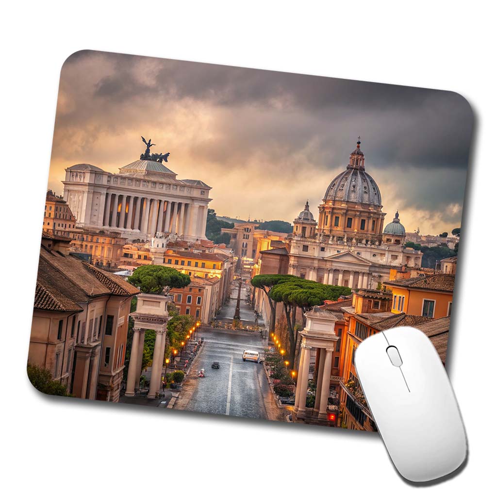 Rome Italy City Beautiful Travel Low Profile Mouse Pad Mat