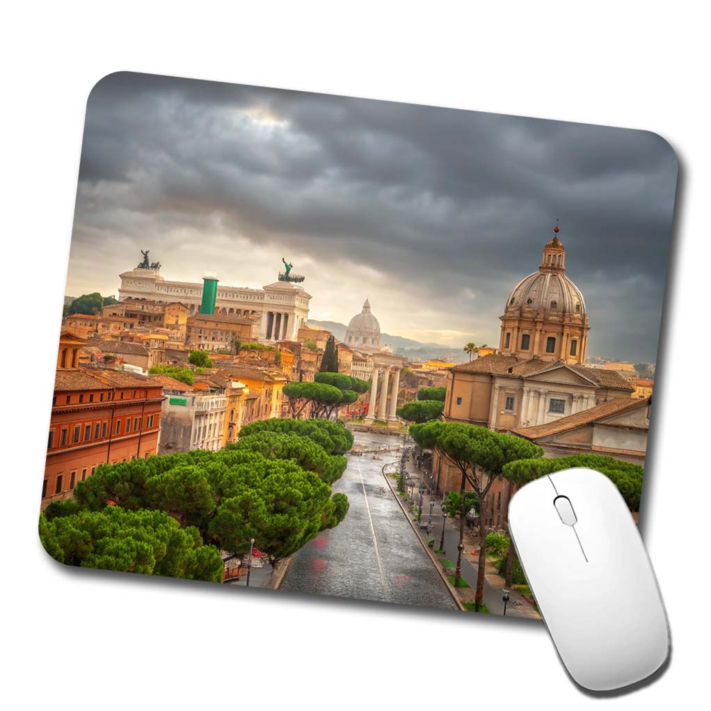 Rome Italy City Travel History Low Profile Mouse Pad Mat