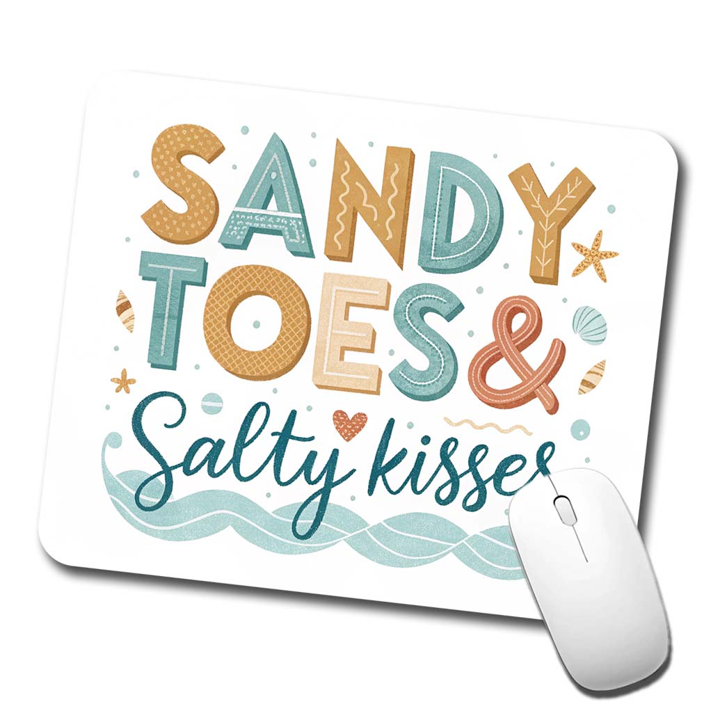 Sandy Toes Salty Kisses Ocean Beach Low Profile Mouse Pad Mat
