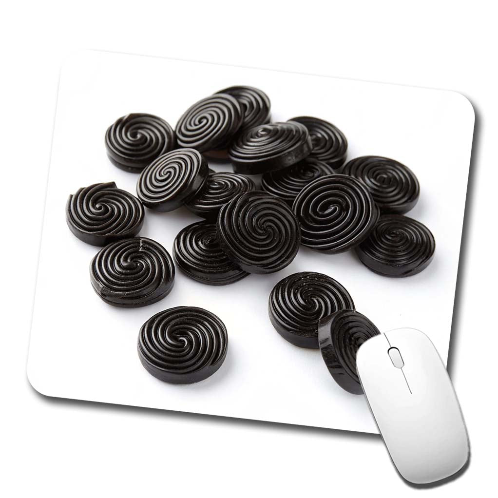 Scattered Black Licorice Low Profile Mouse Pad Mat