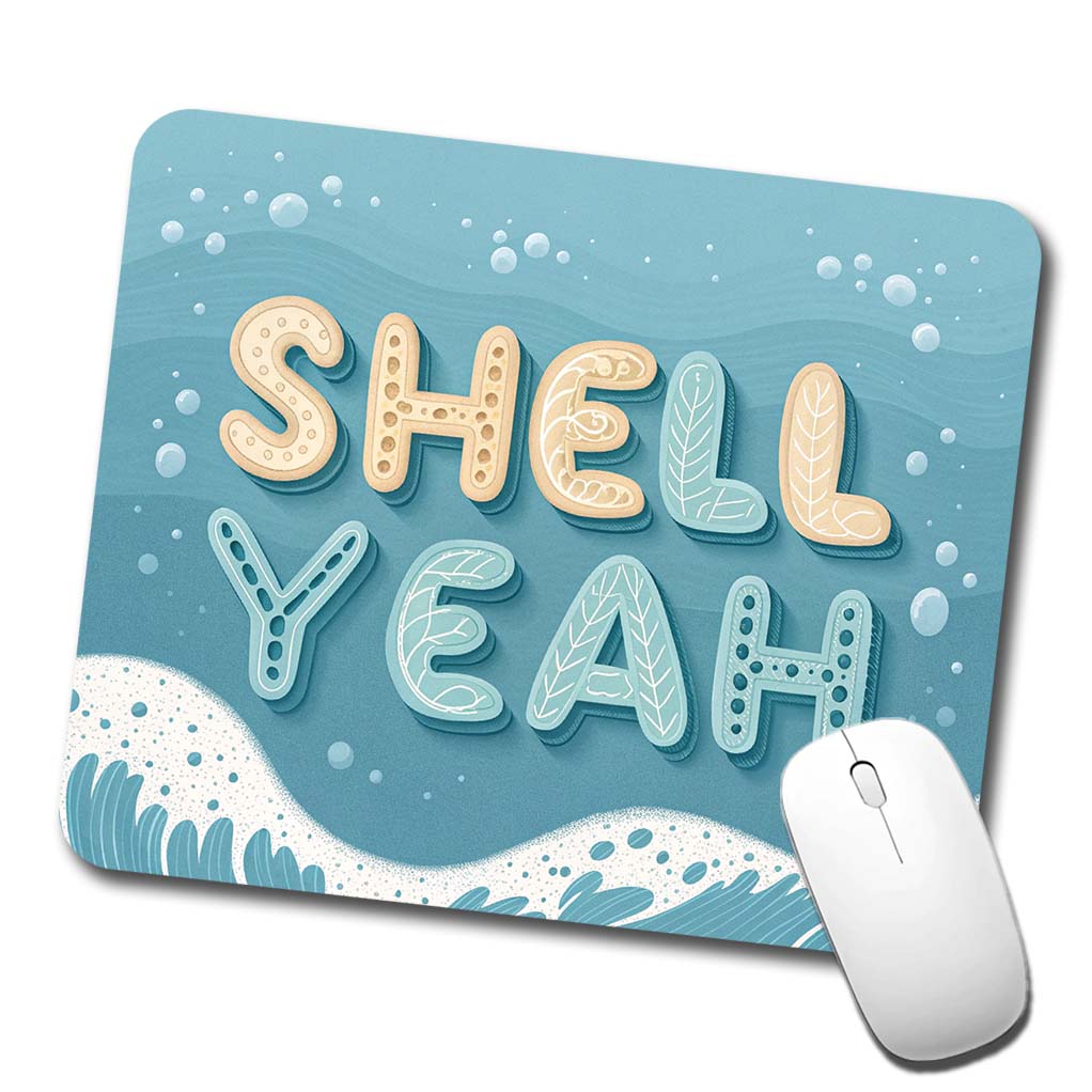 Shell Yeah Sea Foam Ocean Beach Low Profile Mouse Pad Mat