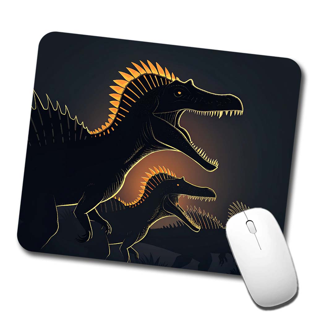 Spinosaurus Silhouettes Night Dinosaurs Low Profile Mouse Pad Mat