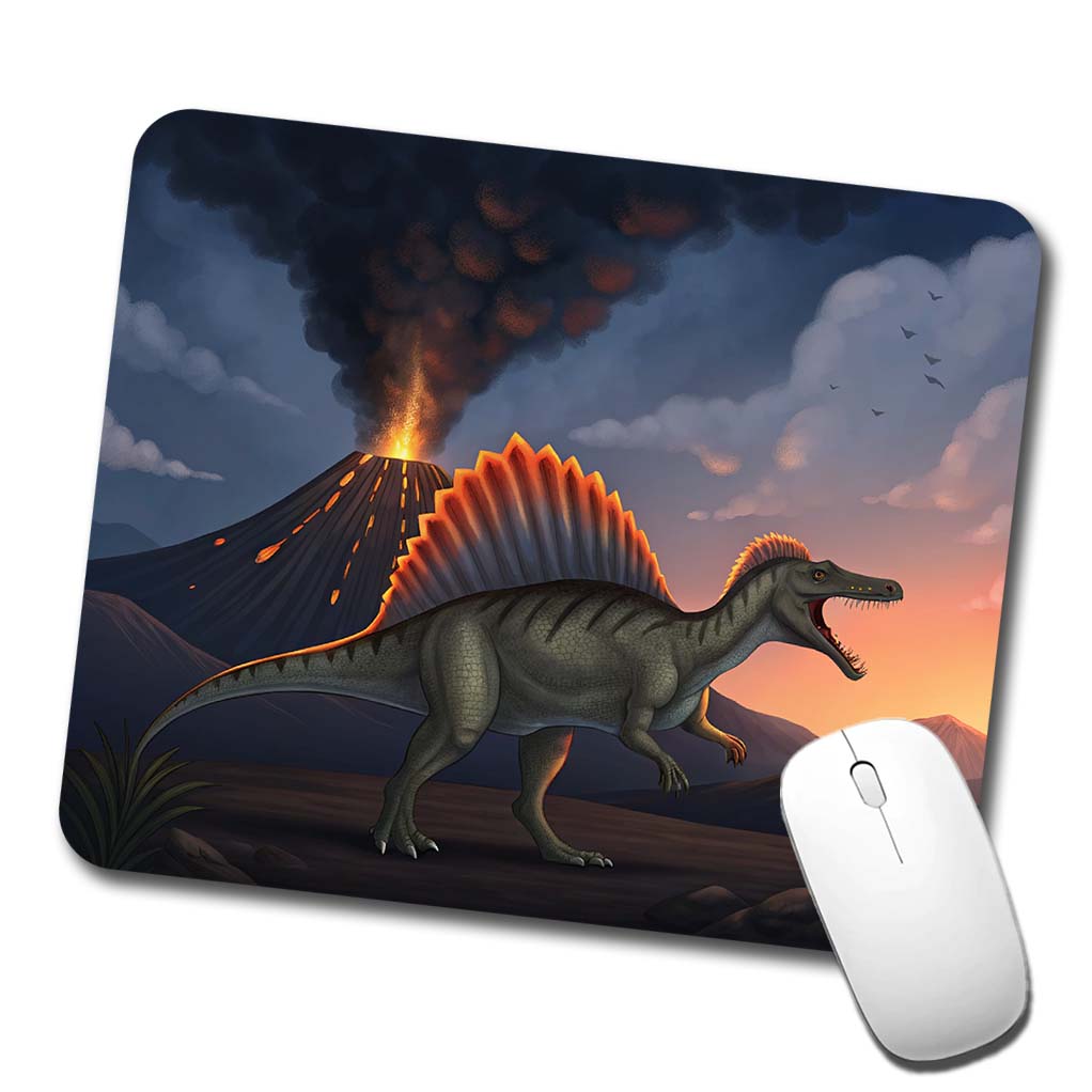 Spinosaurus Volcano Lava Dinosaur Low Profile Mouse Pad Mat