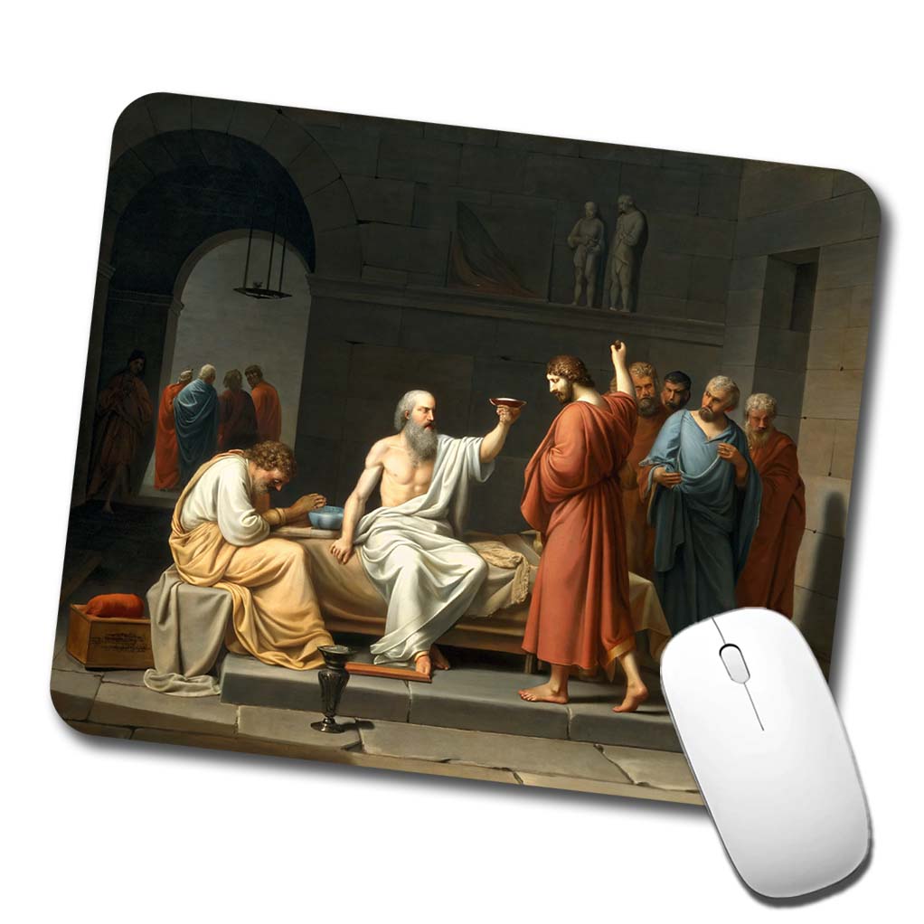 The Death Of Socrates Jacques Louis David Inspired Low Profile Mouse Pad Mat