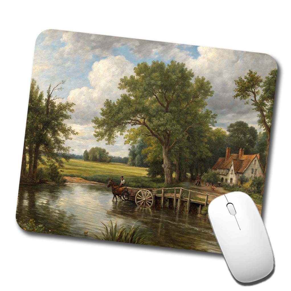 The Hay Wain By John Constable Inspired Low Profile Mouse Pad Mat