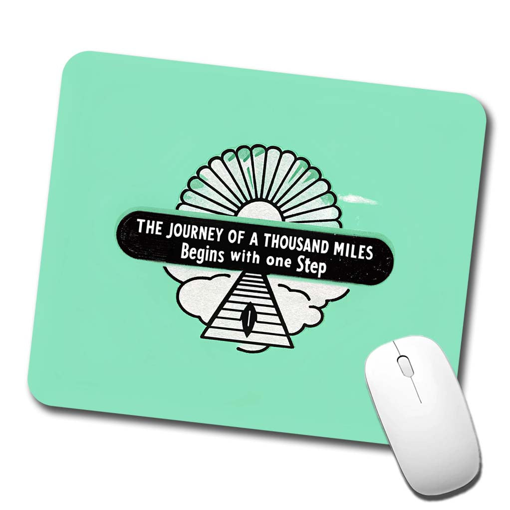 The Journey Of A Thousand Miles Begins With One Step Inspirational Low Profile Mouse Pad Mat