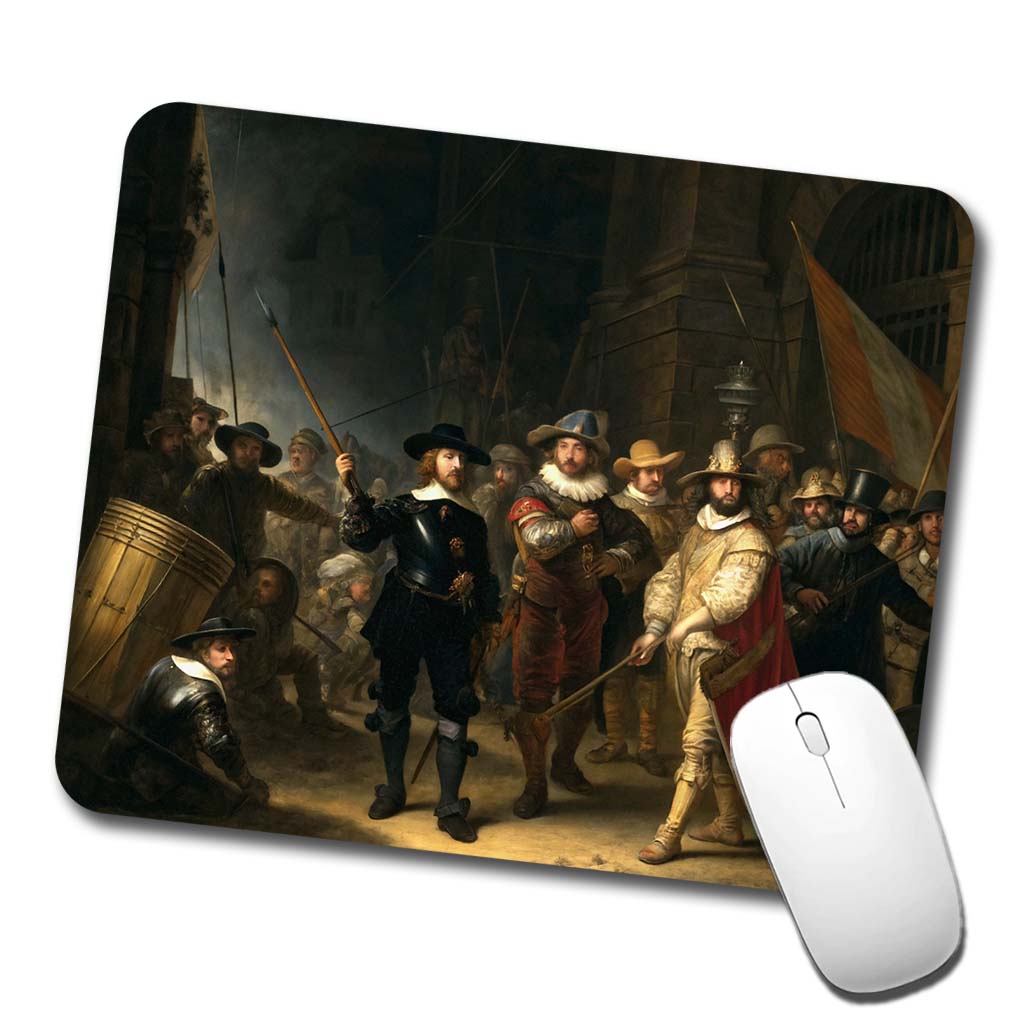 The Night Watch By Rembrandt Inspired Low Profile Mouse Pad Mat