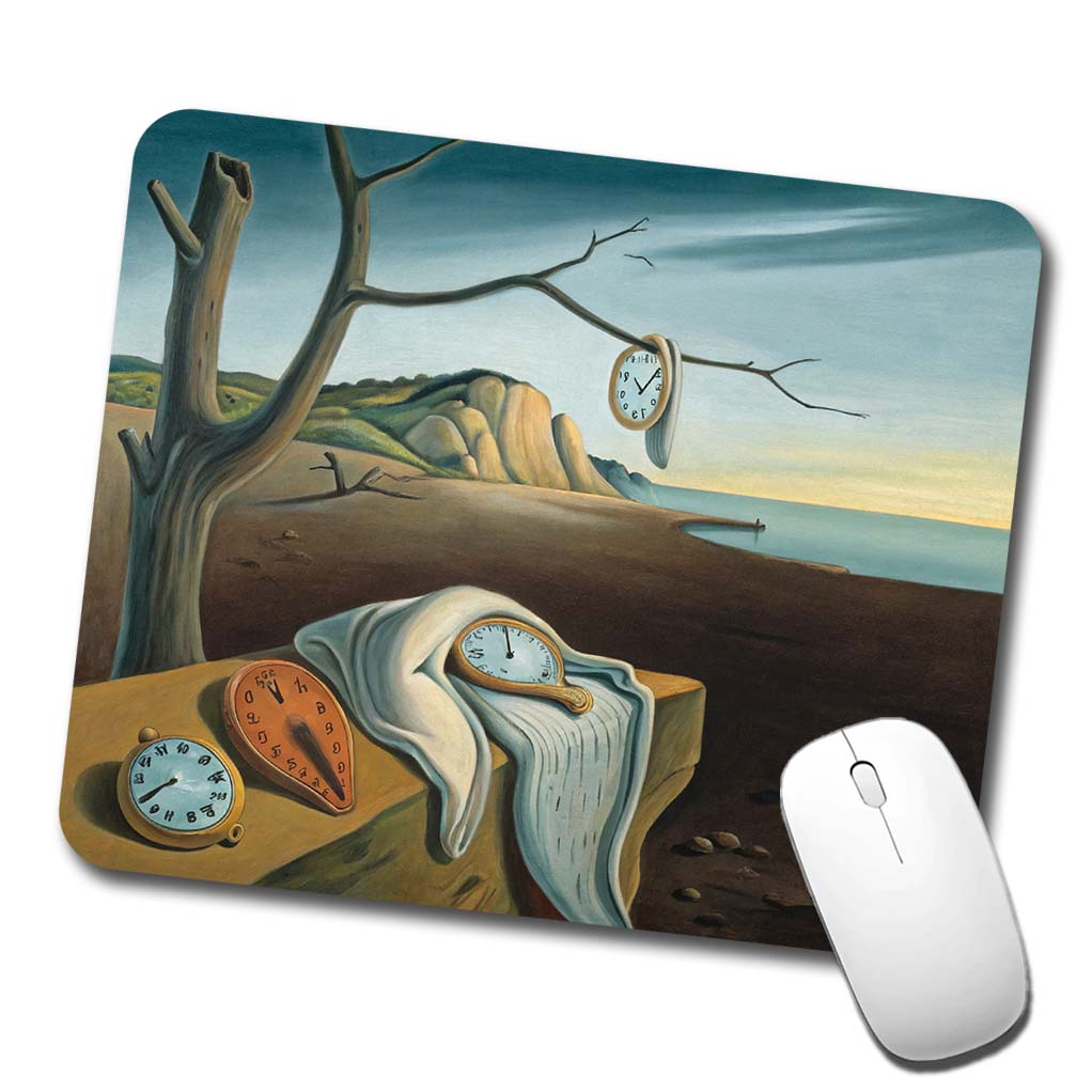 The Persistence Of Memory By Salvador Dali Inspired Clocks Low Profile Mouse Pad Mat