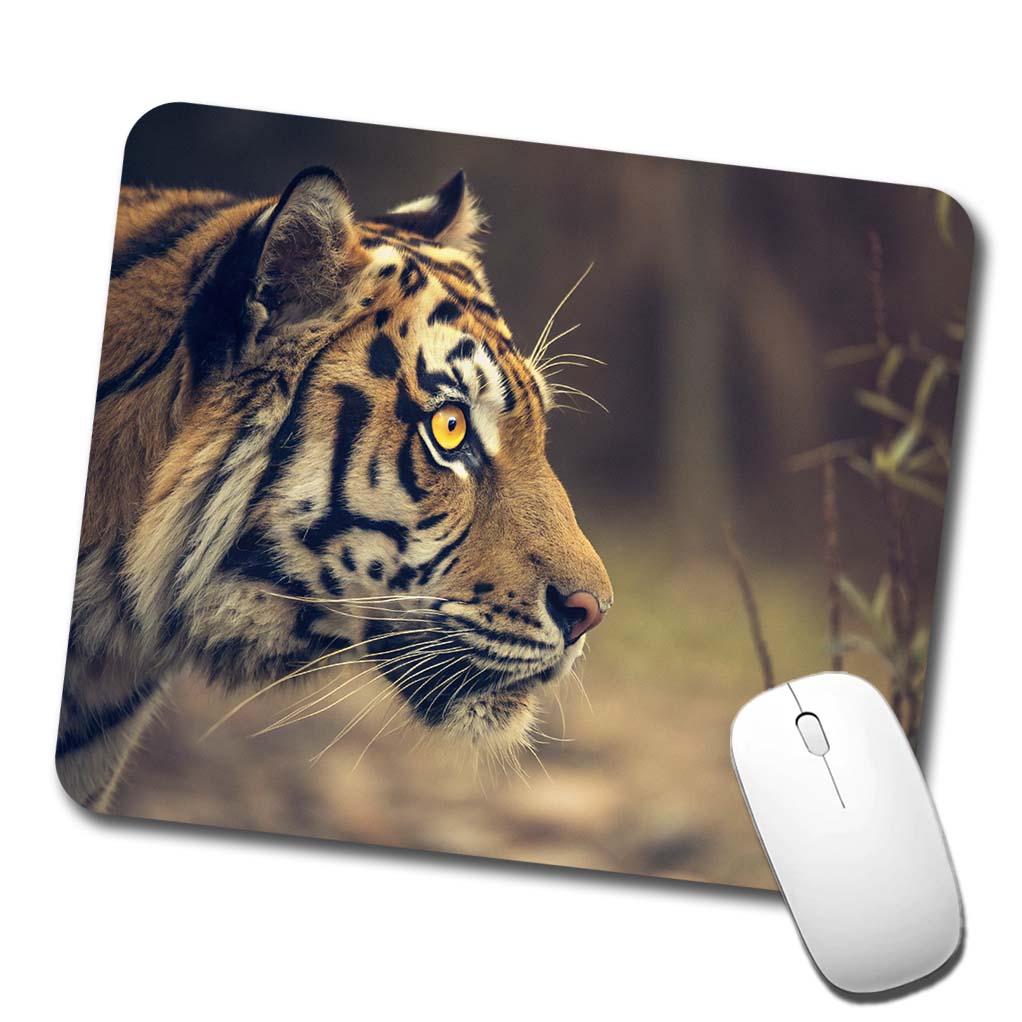 Tiger Eye Face Side View Low Profile Mouse Pad Mat
