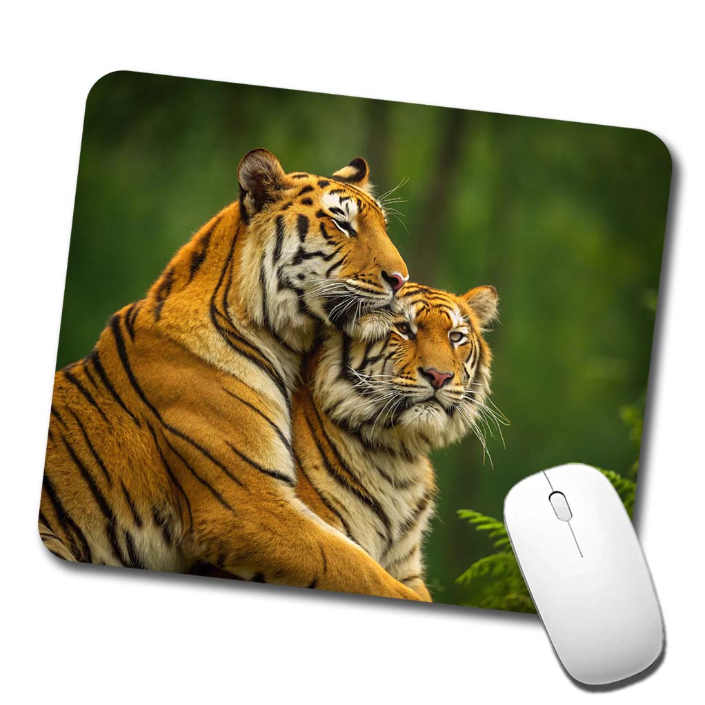 Tigers Hug Love Low Profile Mouse Pad Mat