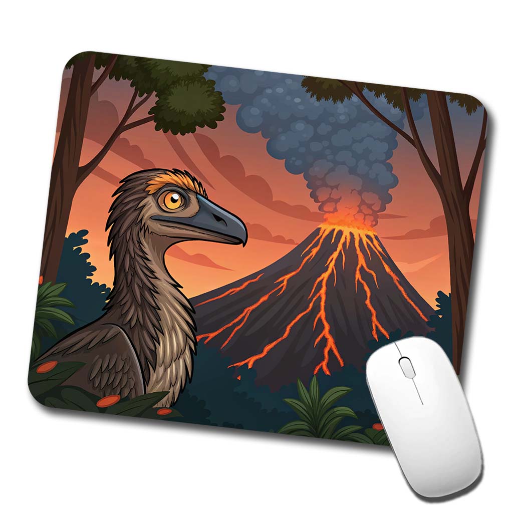 Troodon Volcano Dinosaur Low Profile Mouse Pad Mat