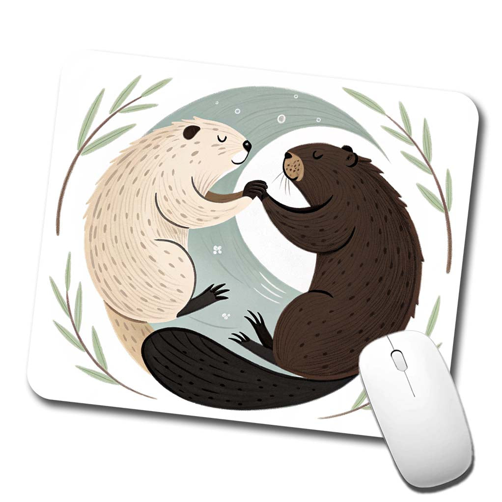 Two Beavers Yin Yang Low Profile Mouse Pad Mat