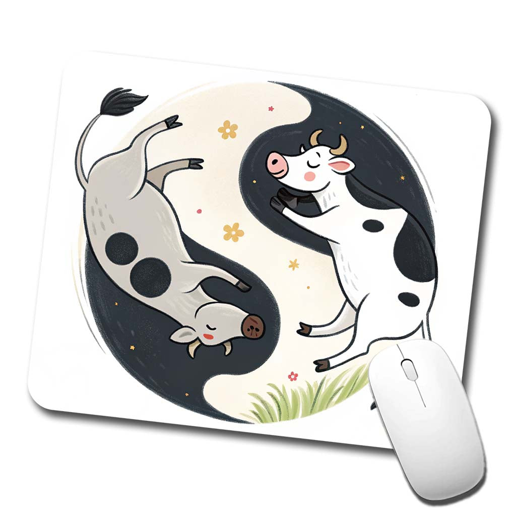 Two Cows Yin Yang Low Profile Mouse Pad Mat
