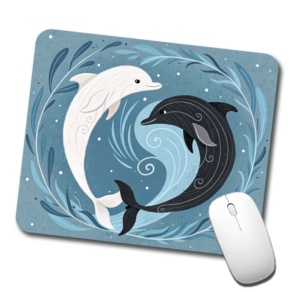Two Dolphins Yin Yang Low Profile Mouse Pad Mat