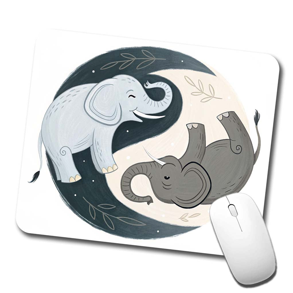 Two Elephants Yin Yang Low Profile Mouse Pad Mat