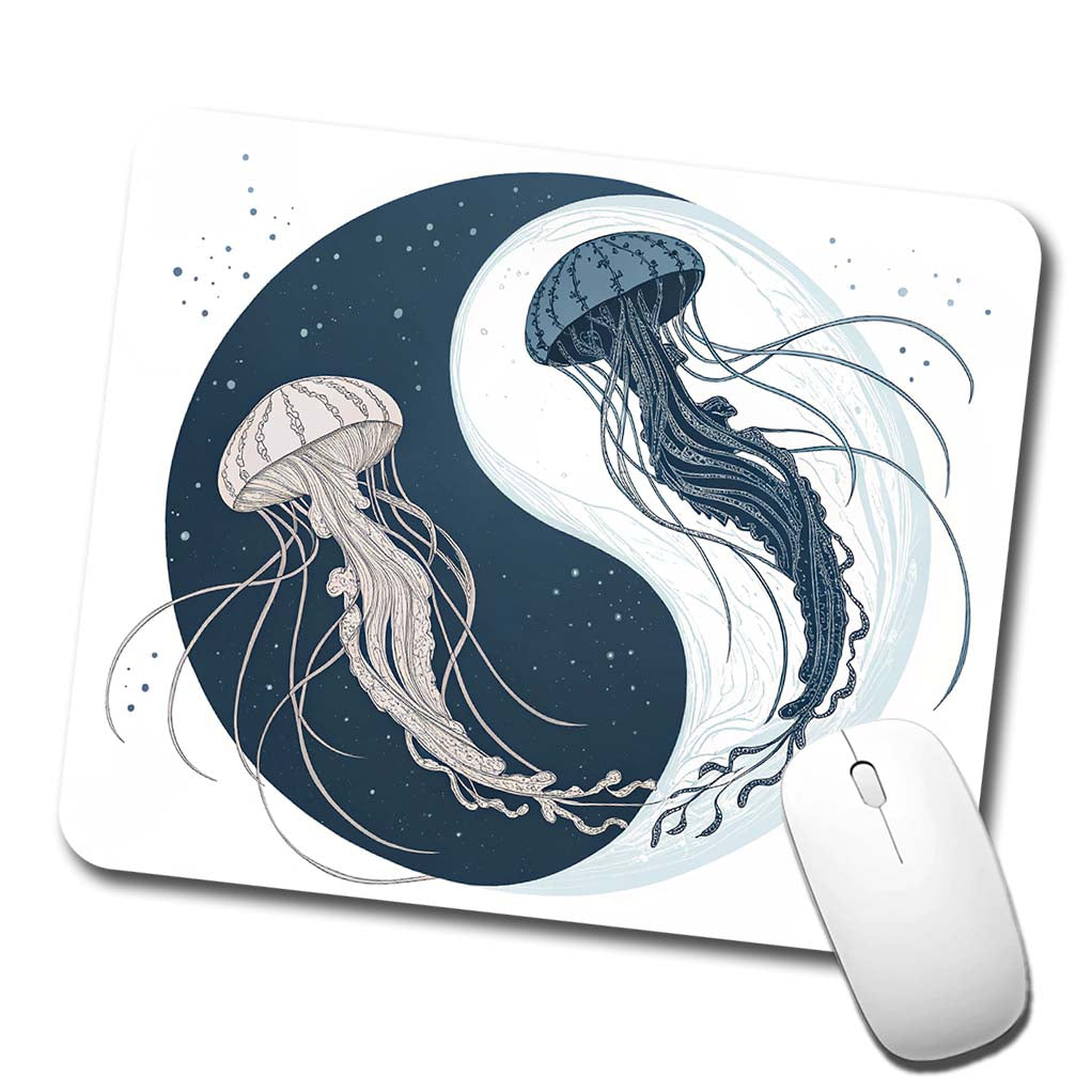 Two Jellyfish Yin Yang Low Profile Mouse Pad Mat