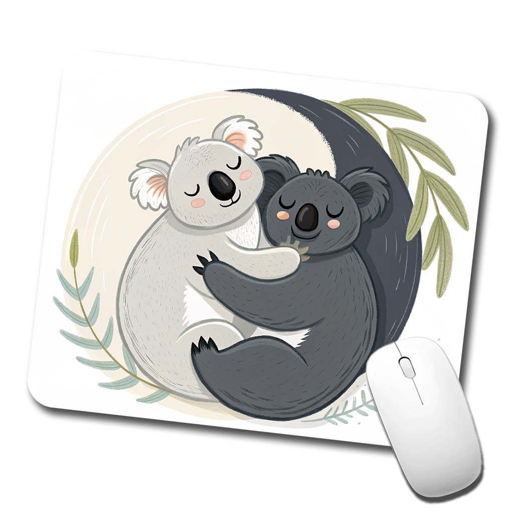 Two Koalas Yin Yang Low Profile Mouse Pad Mat