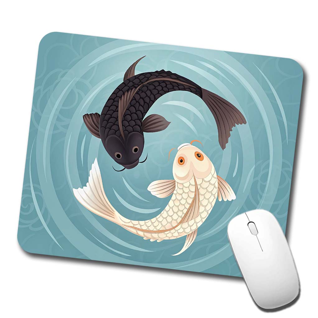 Two Koi Yin Yang Low Profile Mouse Pad Mat